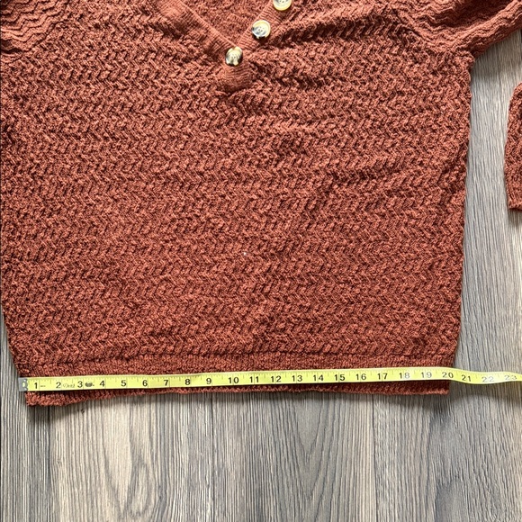 Maurices Women's Rust V-Neck Sweater with Button Details - Picture 6 of 8